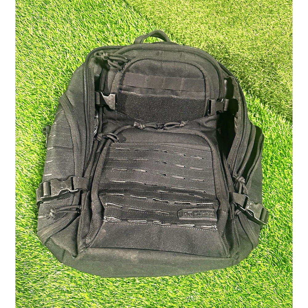 Highland Tactical Black Tactical Backpack Polyester Zip, Adjustable Straps